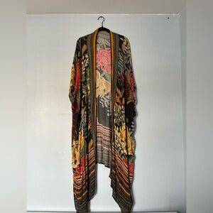 Anthropologie Vibrant Floral Cape